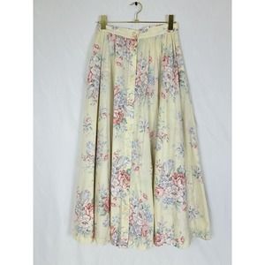Vintage RALPH LAUREN Skirt 1990s Rose Floral Button Cottagecore Prairie 10